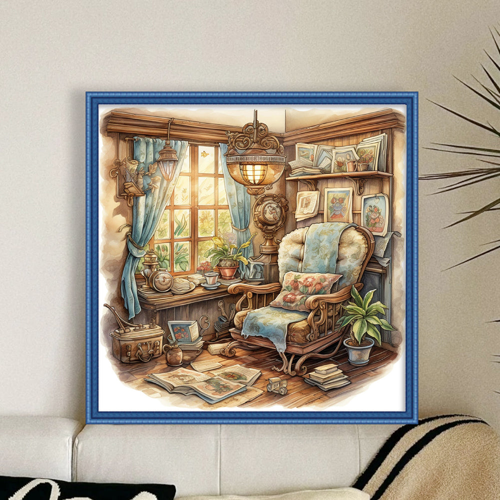 Room - 14CT Stamped Cross Stitch 50*50CM