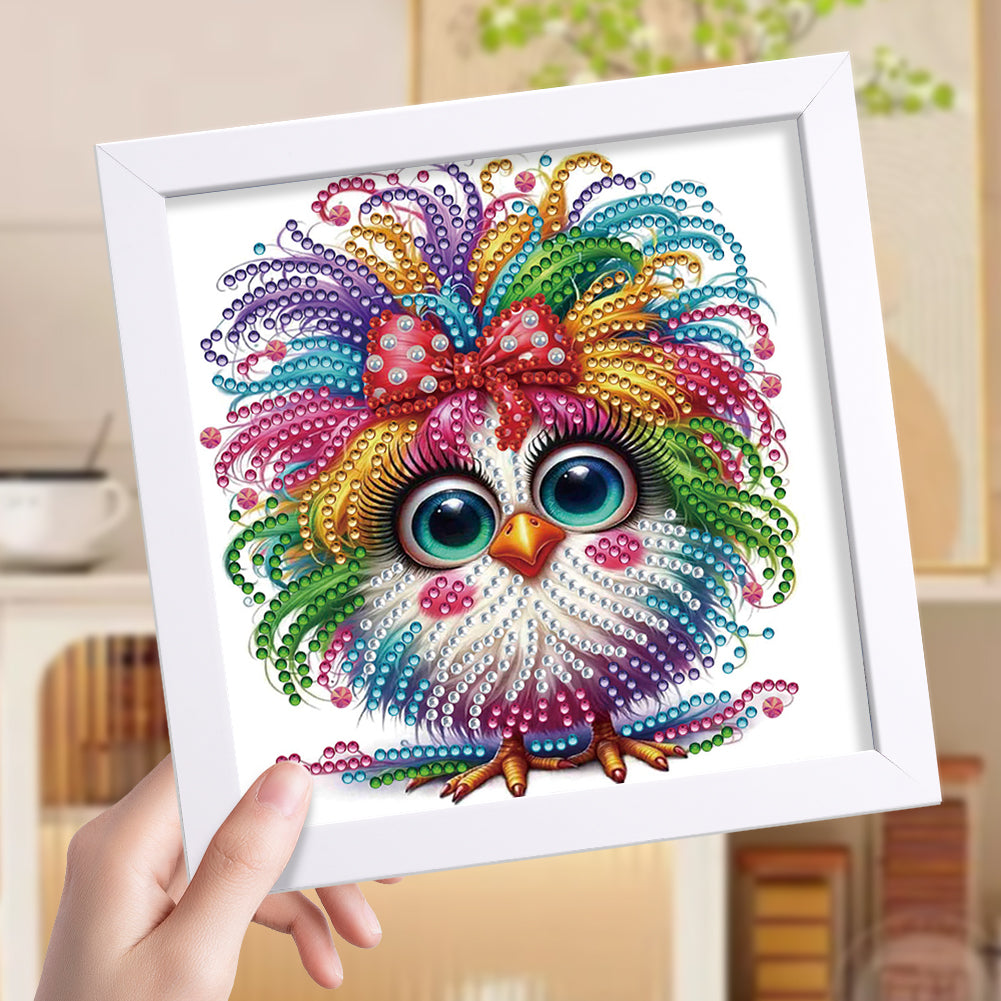 Long Hair Chicken - Special Shaped Drill Diamond Painting 18*18CM