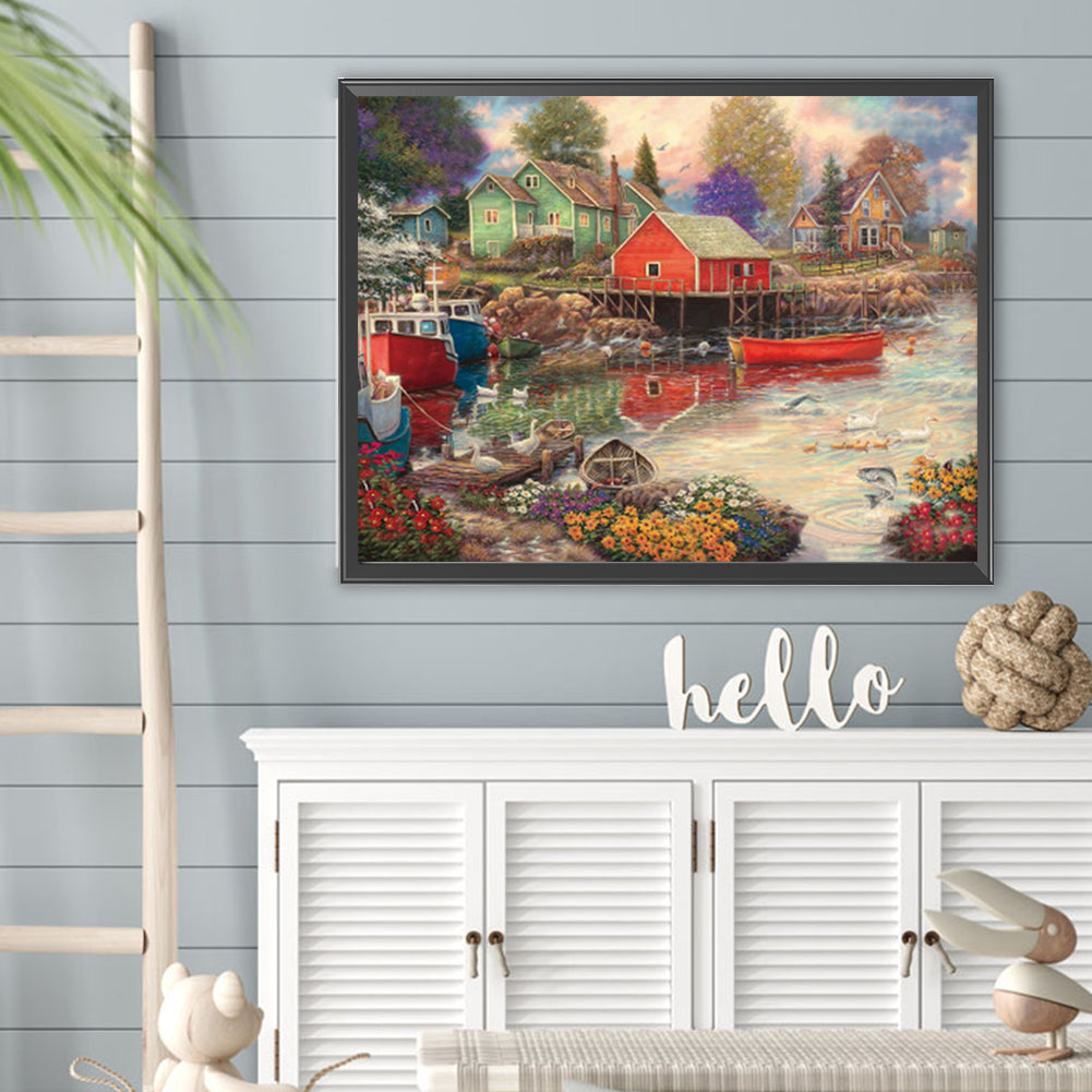 Rural House - Full Square Drill Diamond Painting 40*30CM