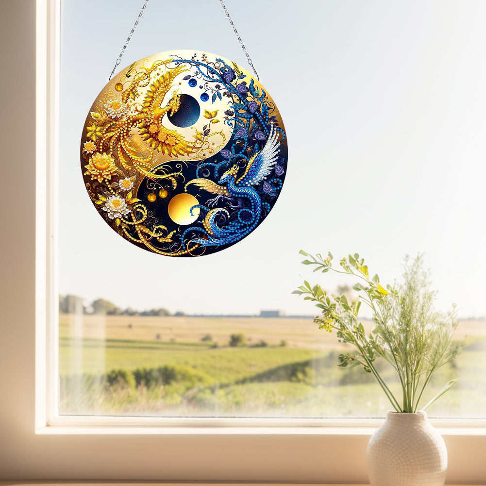 Acrylic Diamond Painting Hanging Pendant Rhinestone Diamond Art Window Pendants
