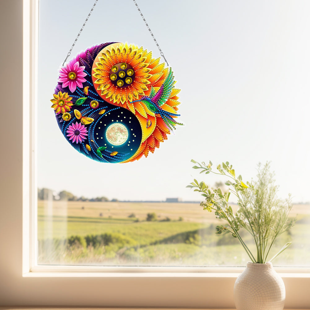 Acrylic Diamond Painting Hanging Pendant Rhinestone Diamond Art Window Pendants