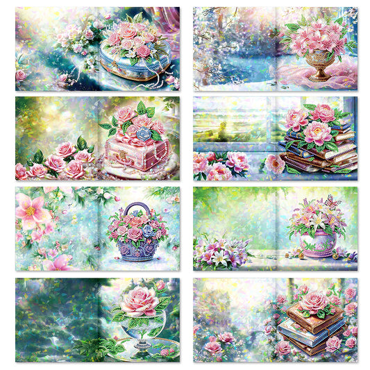 8/12pcs Diamond Painting Greeting Cards Handmade Diamond Art Cards for Adults