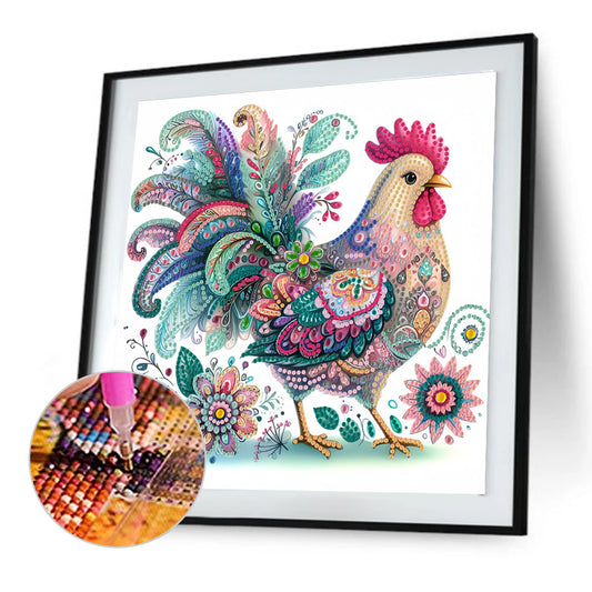 Rooster - Special Shaped Drill Diamond Painting 30*30CM
