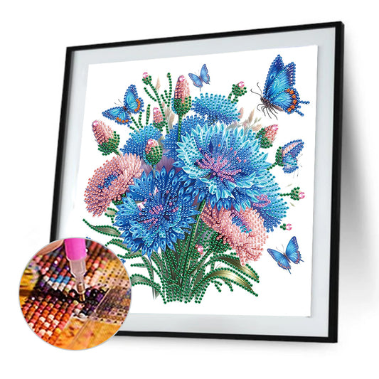 Flowers And Butterflies - Special Shaped Drill Diamond Painting 30*30CM