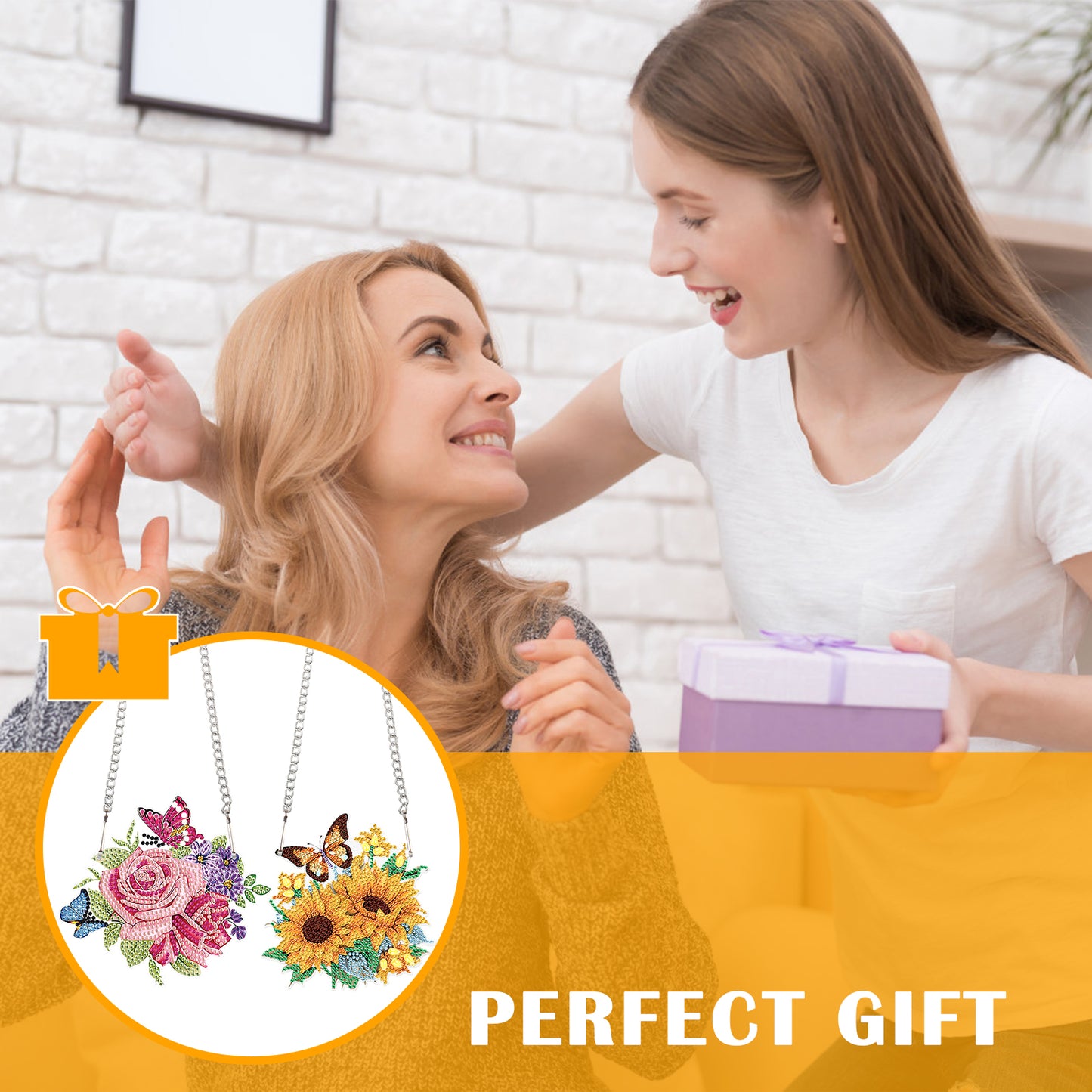 2pcs 2D Flat DIY Diamond Art Pendant Diamond Painting Set Wall Door Decoration