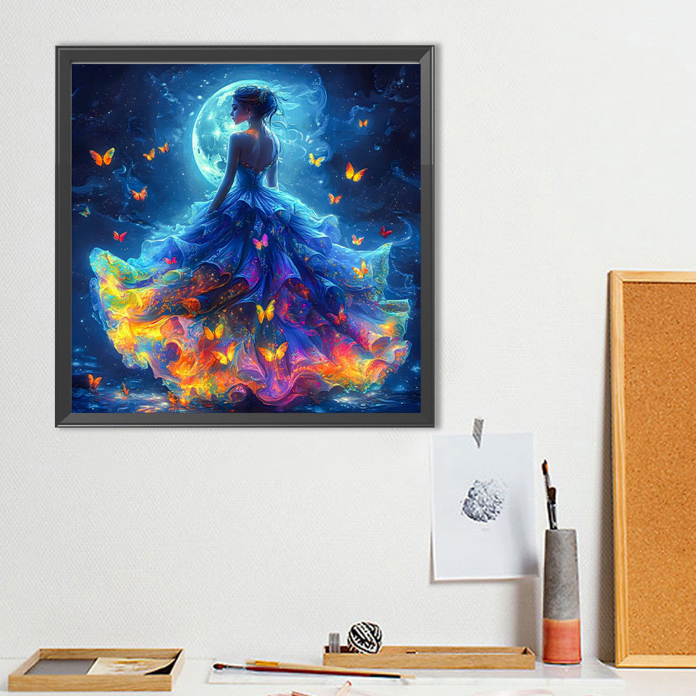 Dream Butterfly Girl - Full Round Drill Diamond Painting 50*50CM