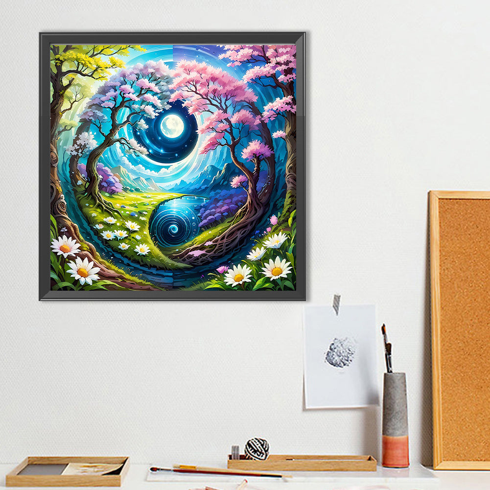 Dreamlike Tai Chi Scenery - Full Round Drill Diamond Painting 50*50CM