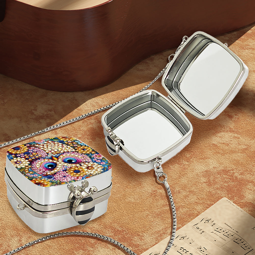 Peacock Diamond Art Storage Case Diamond Painting Mirror Organizer Box for Women