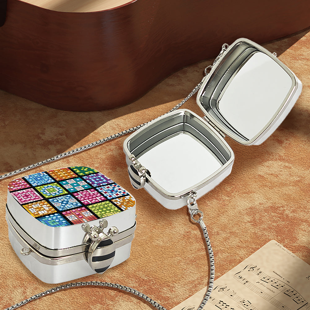 Peacock Diamond Art Storage Case Diamond Painting Mirror Organizer Box for Women