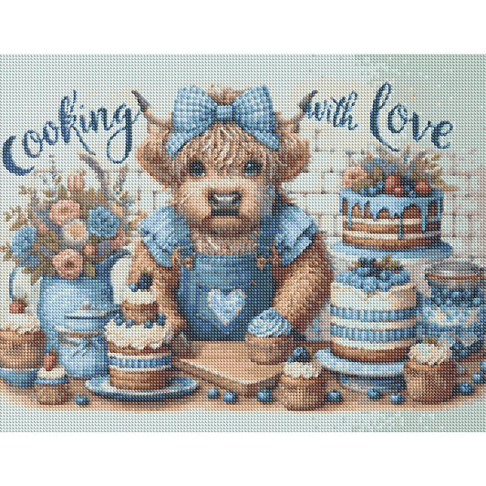 Retro Farm Cow - Full Round Drill Diamond Painting 50*40CM