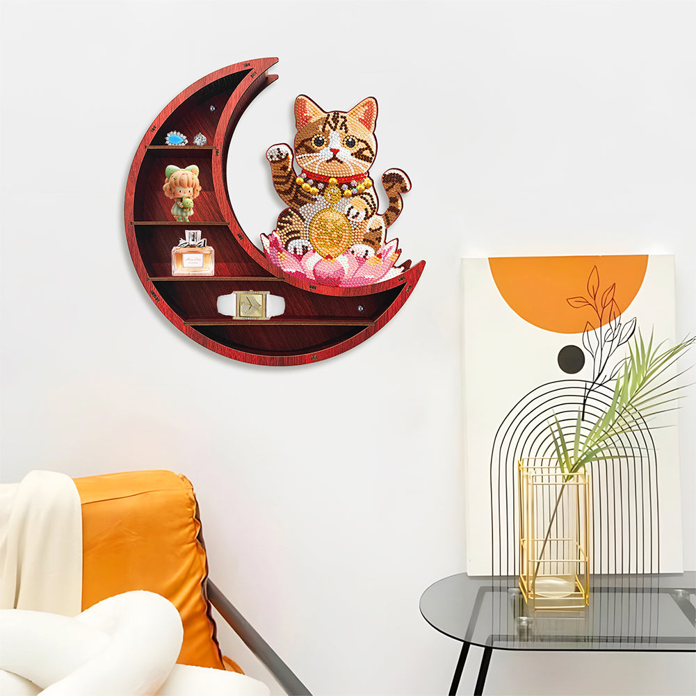 Lunar Design DIY Diamond Painting Wall Shelf 5D Diamond Embroidery Painting Kit
