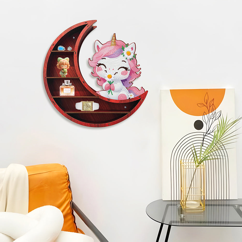 Lunar Design DIY Diamond Painting Wall Shelf 5D Diamond Embroidery Painting Kit