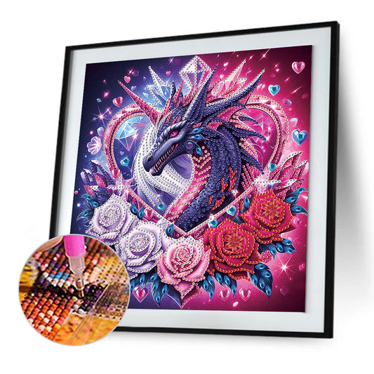 Rose Dragon - Special Shaped Drill Diamond Painting 30*30CM