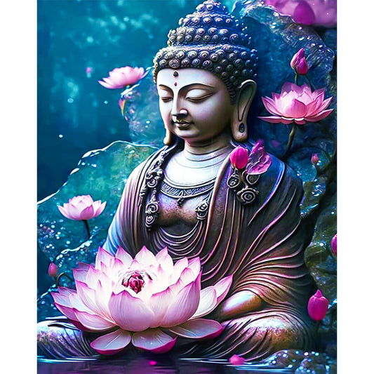 Buddha Statue - 11CT Stamped Cross Stitch 40*50CM