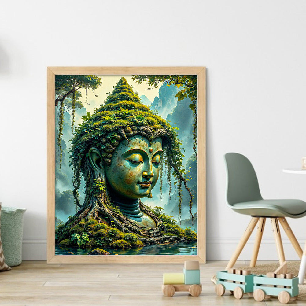 Buddha Statue - 11CT Stamped Cross Stitch 40*50CM