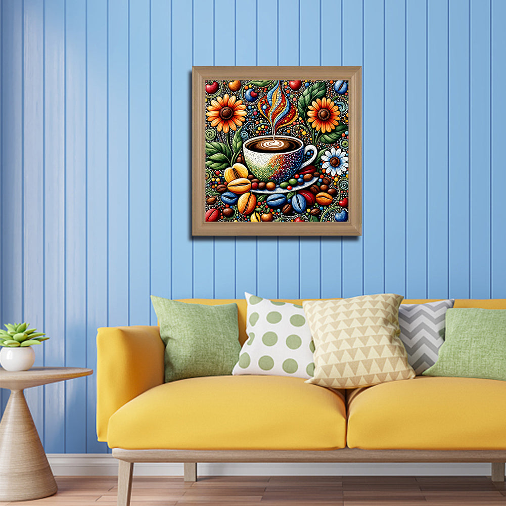 Coffee - Full Round Drill Diamond Painting 40*40CM