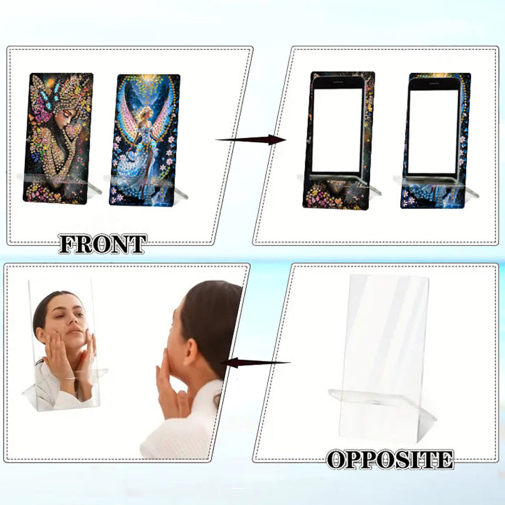 2Pcs Acrylic DIY Animals Diamond Painting Phone Holder Diamond Art Phone Bracket
