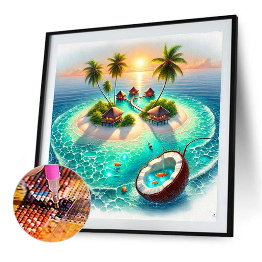 Island Scenery - Full Round Drill Diamond Painting 40*40CM