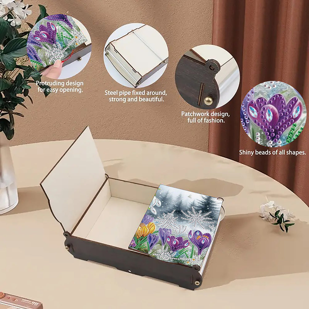 Diamond Painting Storage Box DIY 5D Diamond Painting Jewelry Box for Women Girls