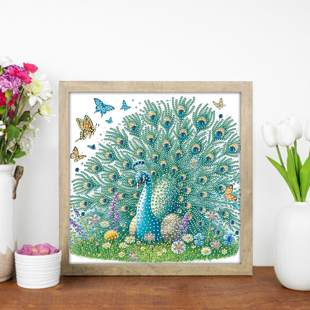 Peacock - Special Shaped Drill Diamond Painting 30*30CM