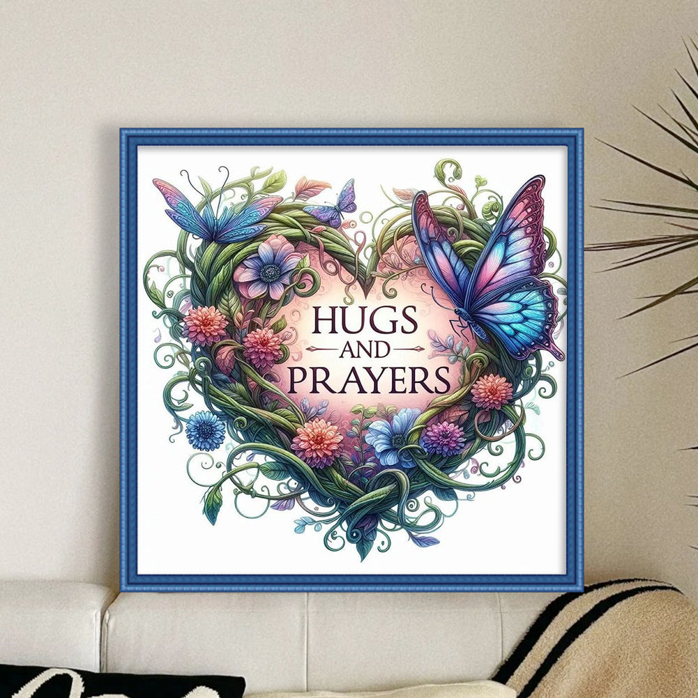 Love Butterfly - 11CT Stamped Cross Stitch 40*40CM