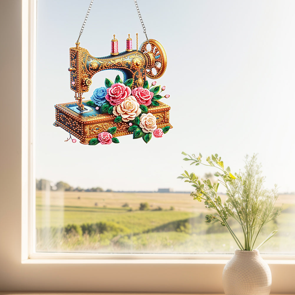 Acrylic Diamond Painting Hanging Pendant Rhinestone Diamond Art Window Pendants