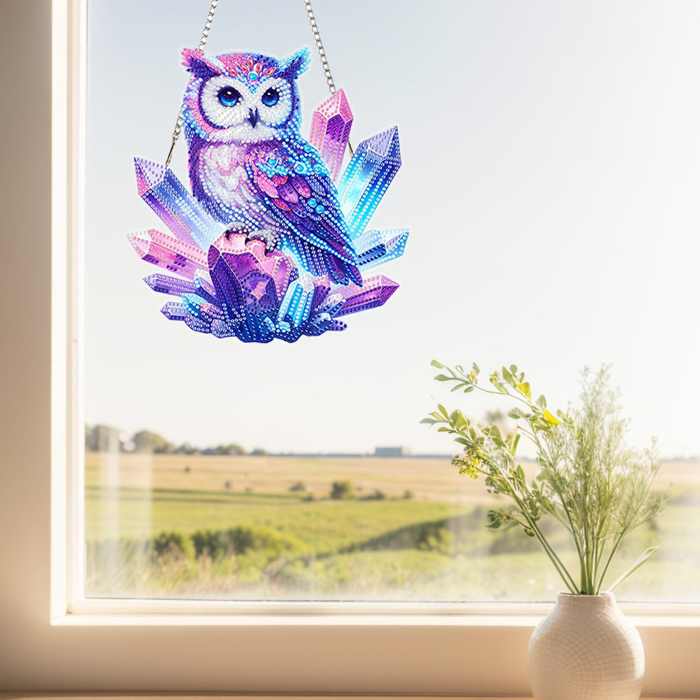 Acrylic Diamond Painting Hanging Pendant Rhinestone Diamond Art Window Pendants