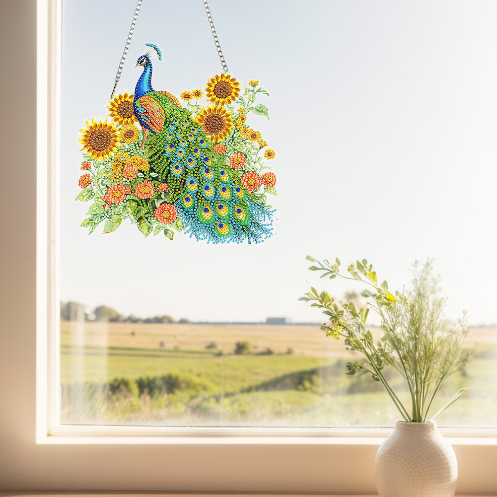 Acrylic Diamond Painting Hanging Pendant Rhinestone Diamond Art Window Pendants