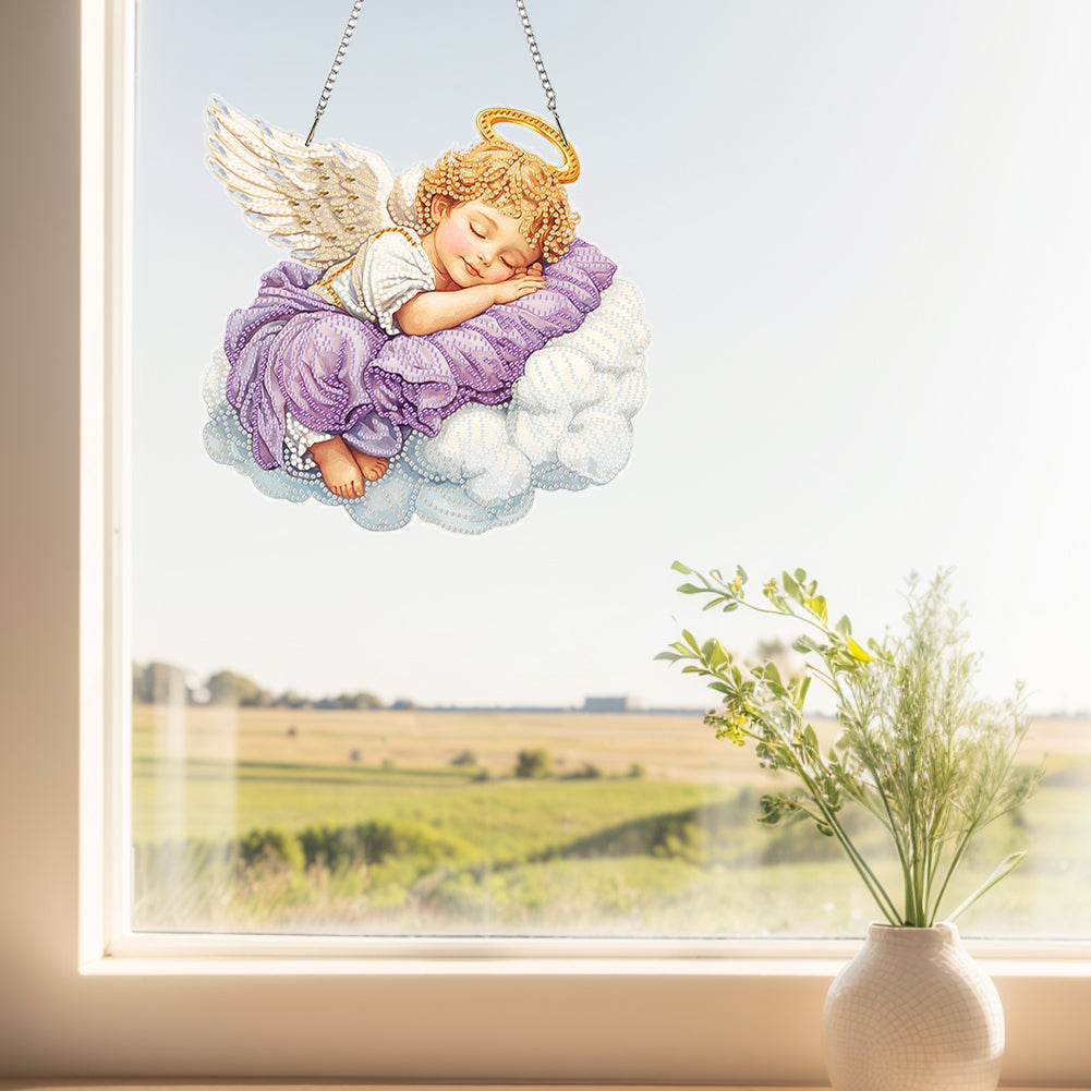 Acrylic Diamond Painting Hanging Pendant Rhinestone Diamond Art Window Pendants