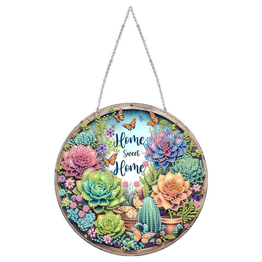 Acrylic Diamond Painting Hanging Pendant Rhinestone Diamond Art Window Pendants