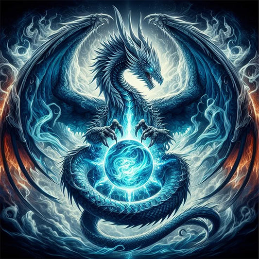 Halloween Black Dragon - 11CT Stamped Cross Stitch 40*40CM