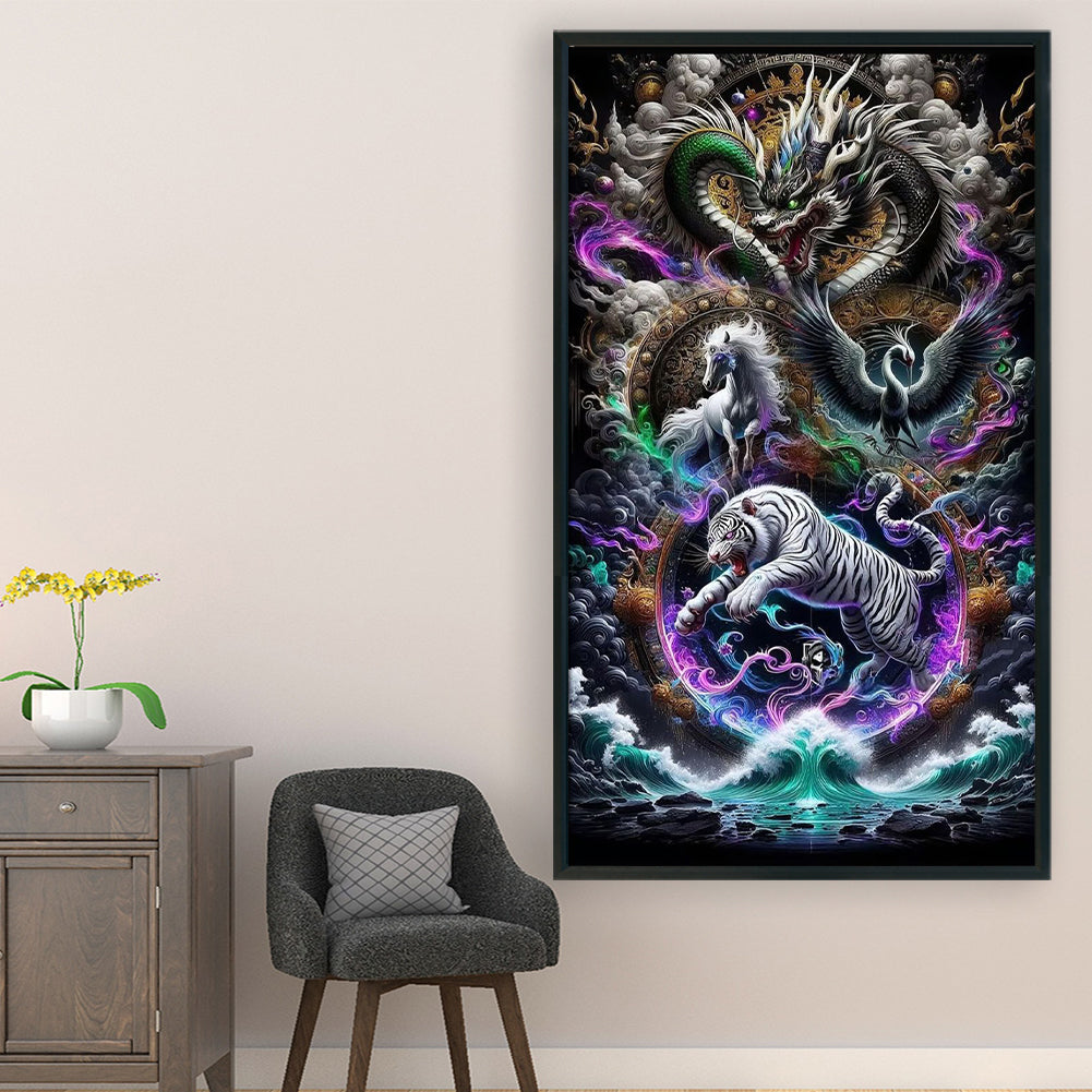 Animal Family - 11CT Stamped Cross Stitch 40*70CM
