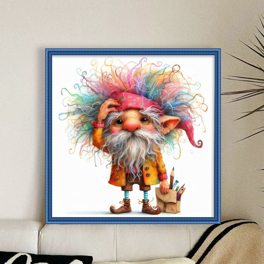 Colorful Gnome - 11CT Stamped Cross Stitch 40*40CM