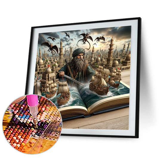 Pirates In The Book - Full Round Drill Diamond Painting 40*40CM