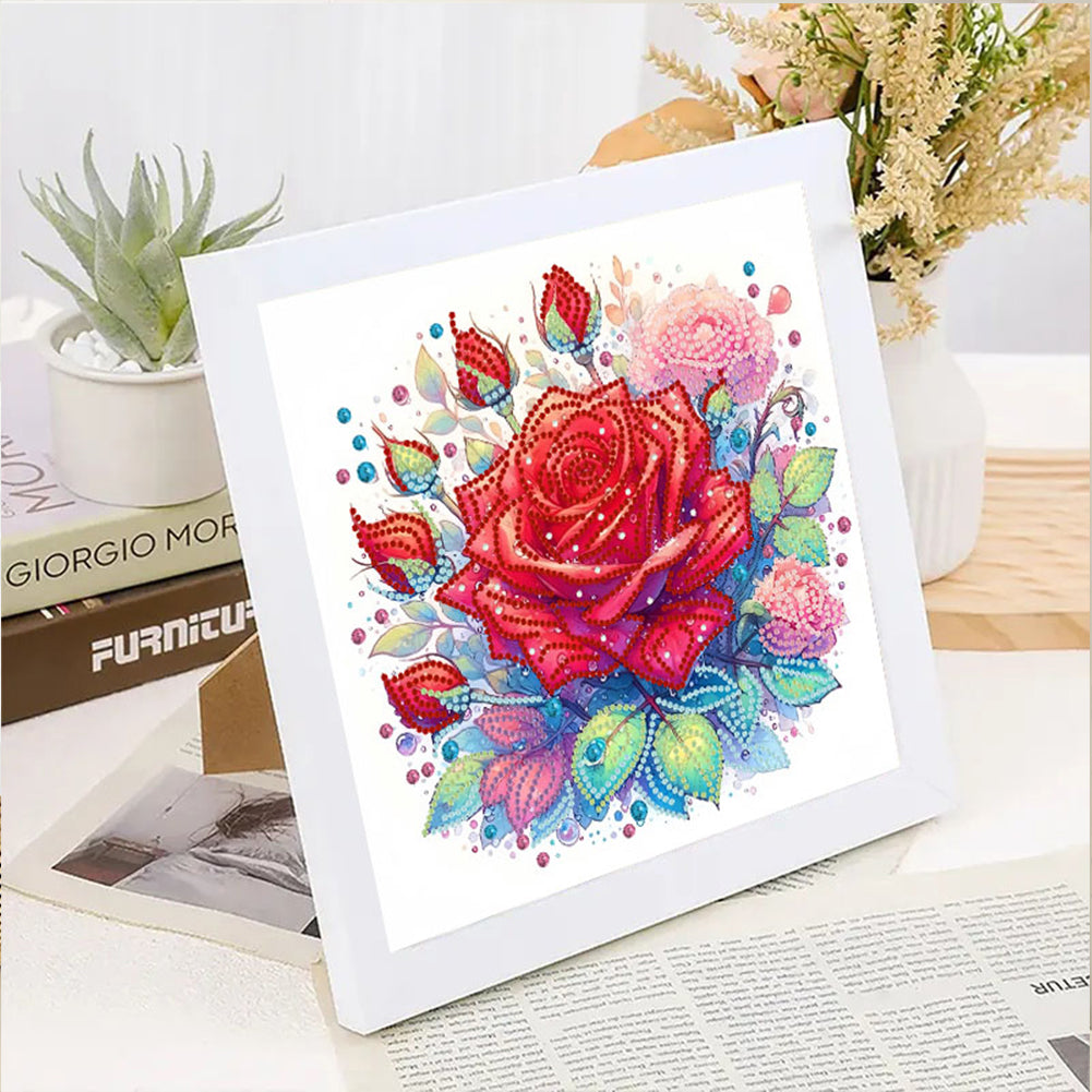 Red Rose - Special Shaped Drill Diamond Painting 30*30CM