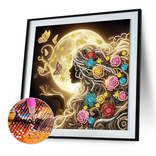 Moonlight Woman - Special Shaped Drill Diamond Painting 30*30CM