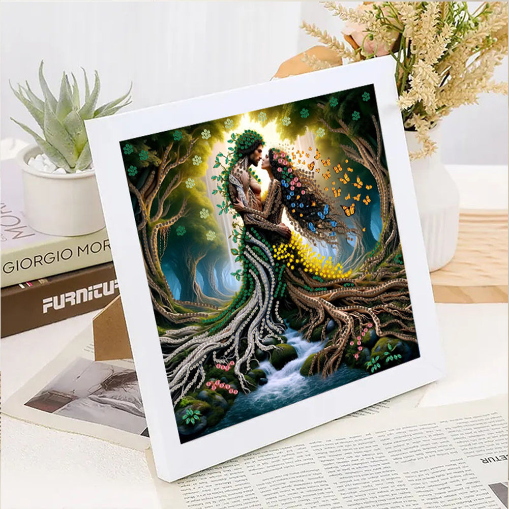 Tree Root Man And Woman - Special Shaped Drill Diamond Painting 30*30CM
