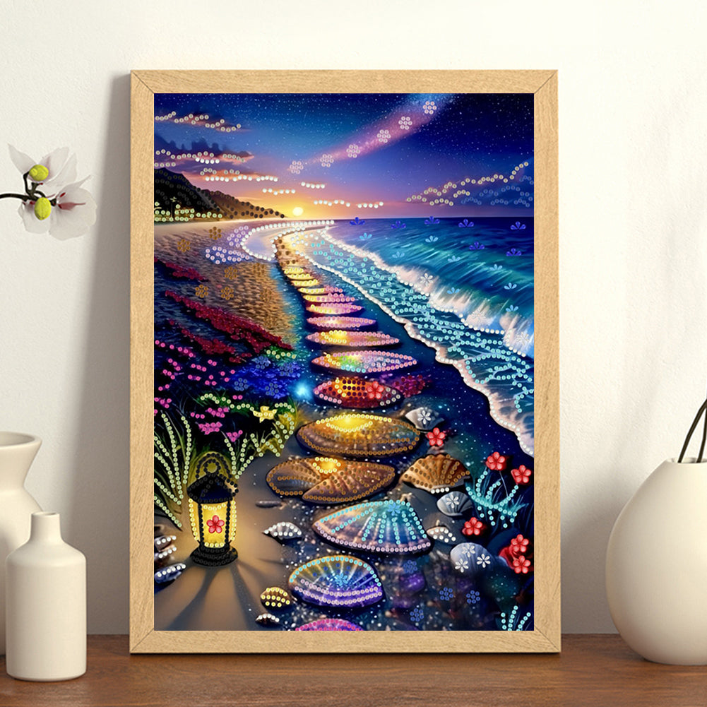 Beach Shell Stone - Special Shaped Drill Diamond Painting 30*40CM