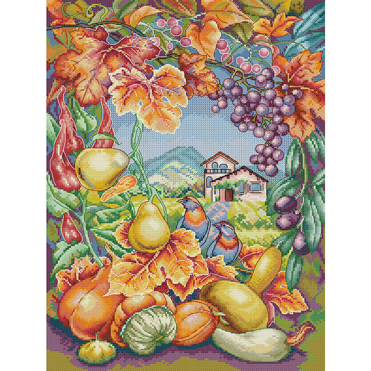 Autumn Harvest - 14CT Stamped Cross Stitch 34*46CM(Joy Sunday)