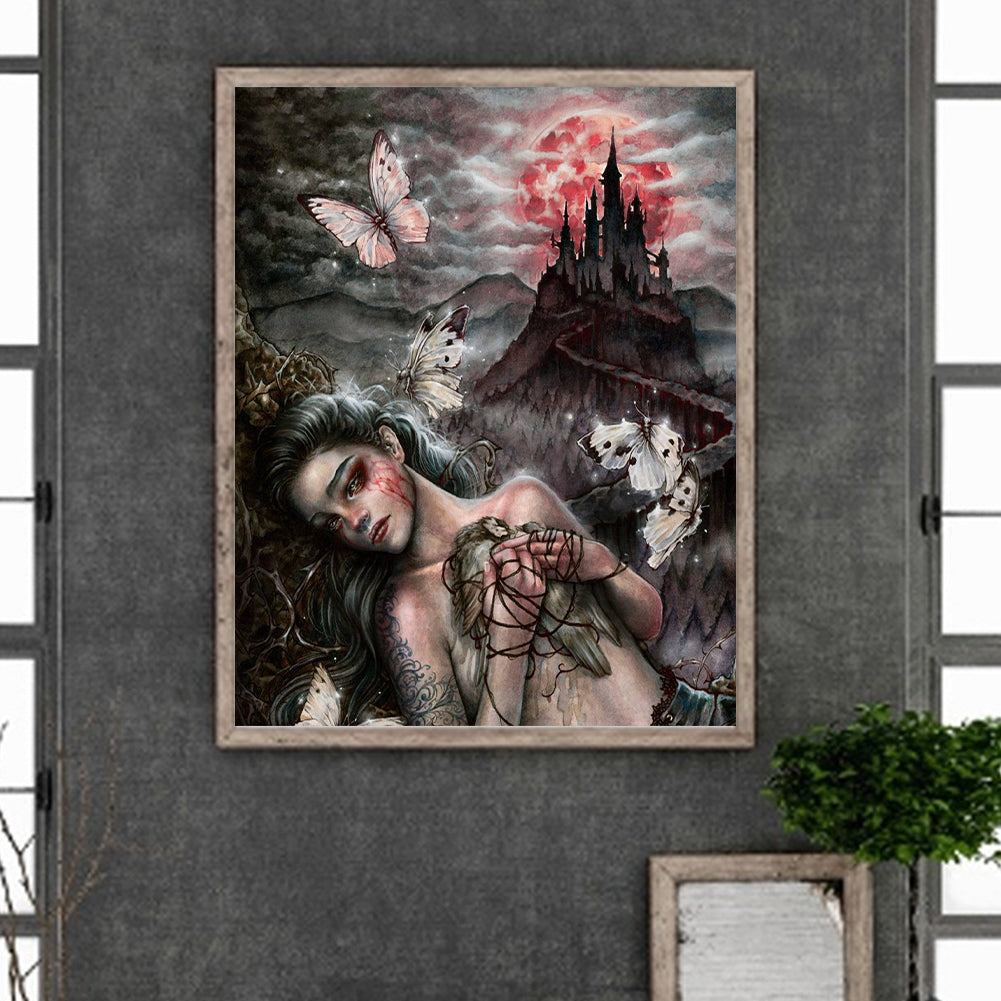 Horror Girl - Full Round Drill Diamond Painting 40*50CM