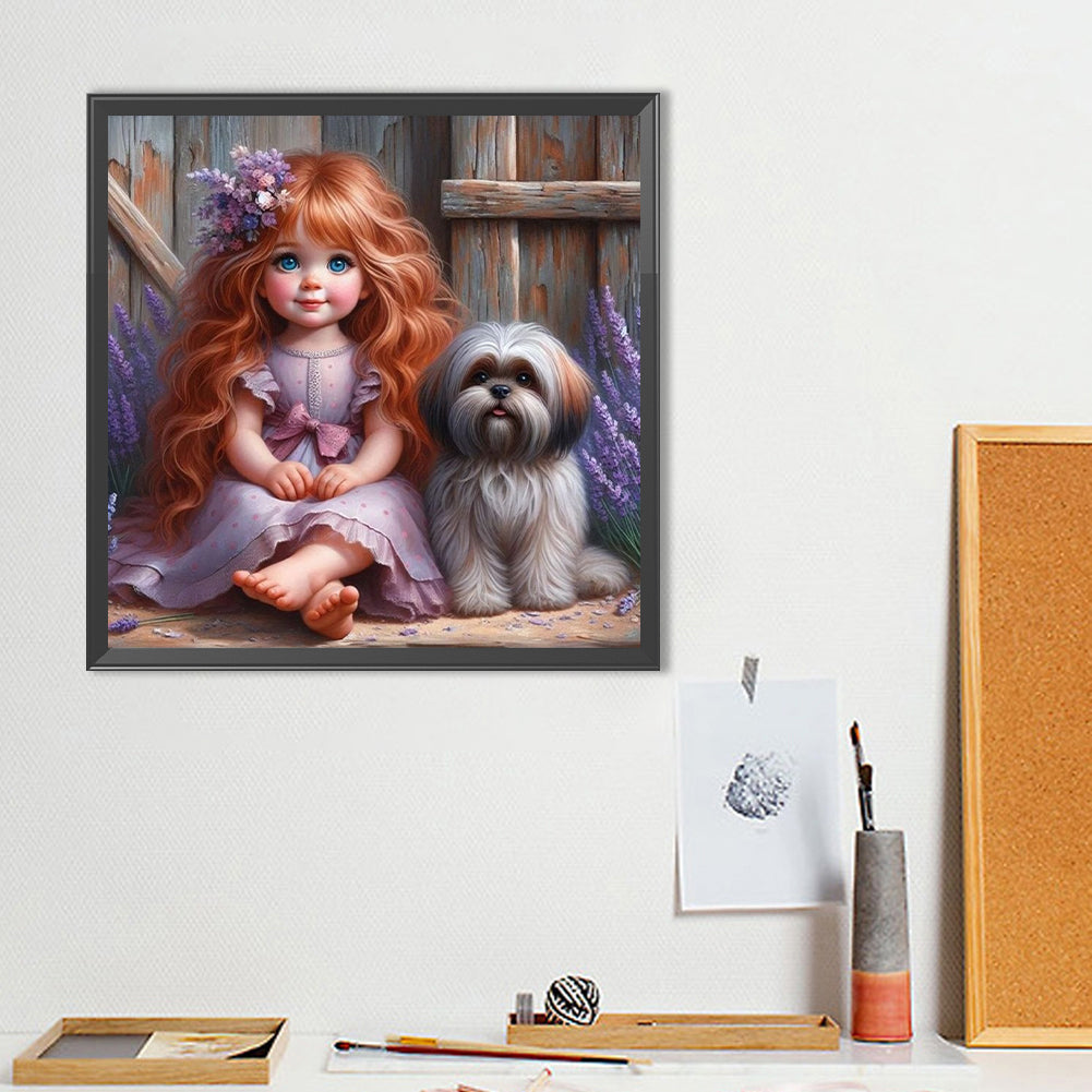 Cute Little Girl - Full Round Drill Diamond Painting 40*40CM