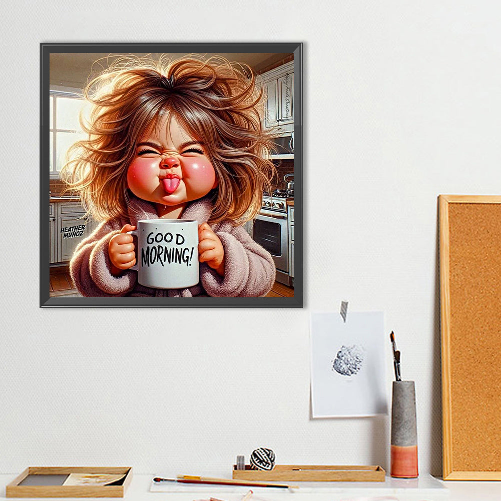 Cute Little Girl - Full Round Drill Diamond Painting 40*40CM