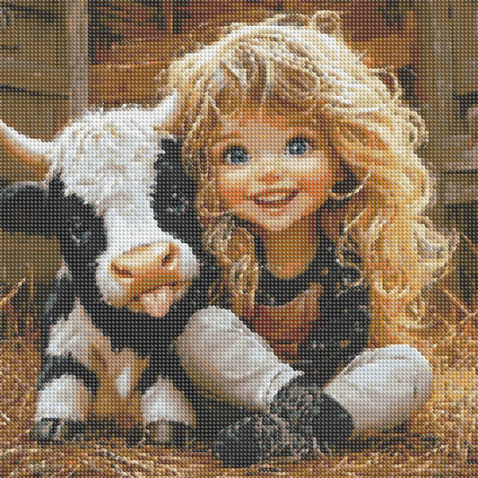 Cute Little Girl - Full Round Drill Diamond Painting 40*40CM