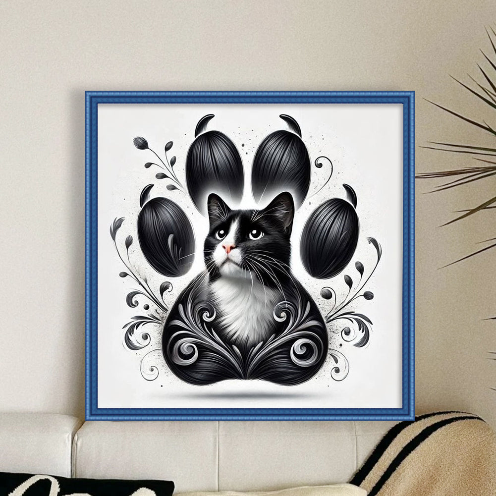 Cat Paw Silhouette - 11CT Stamped Cross Stitch 40*40CM