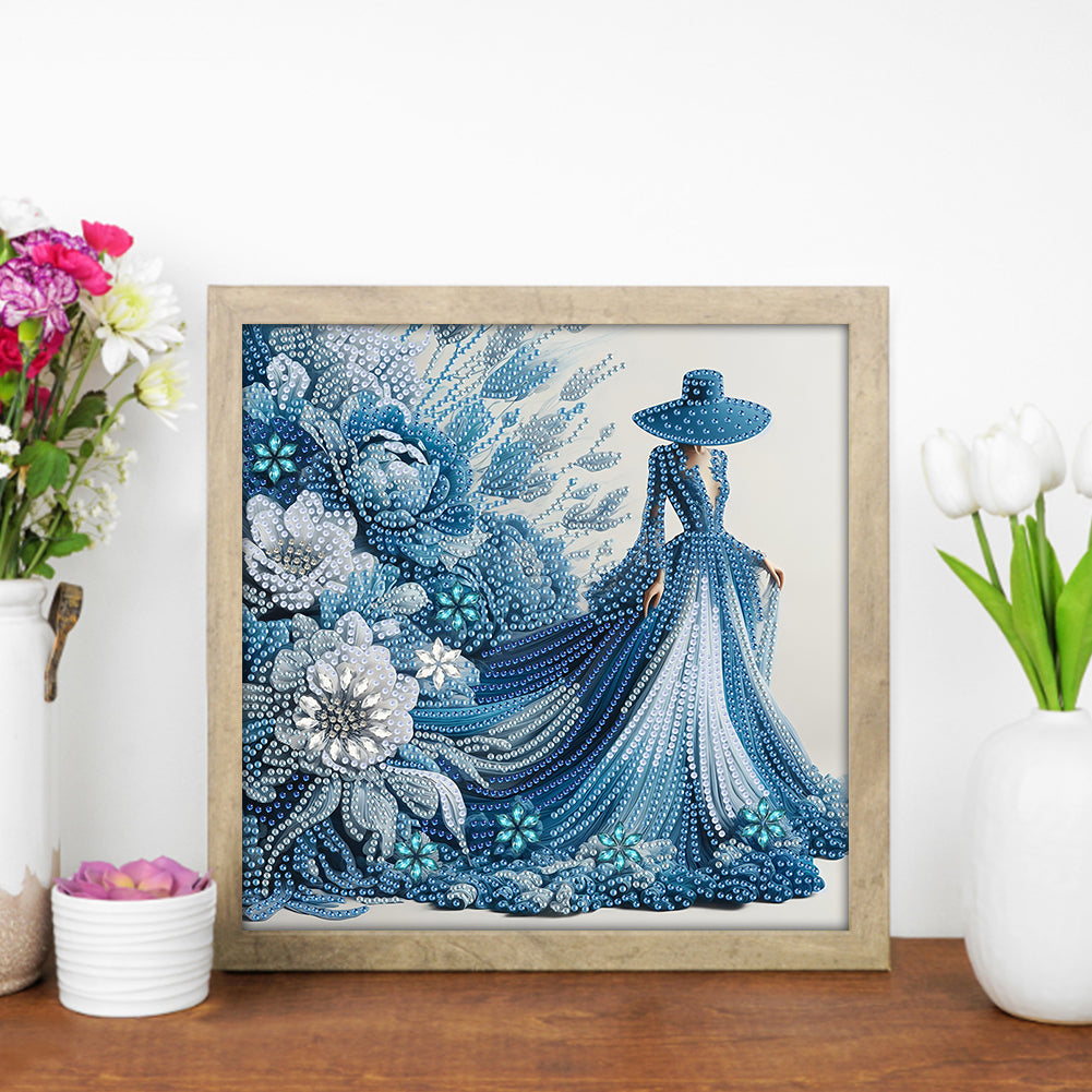 Elegant Lady With Top Hat - Special Shaped Drill Diamond Painting 30*30CM