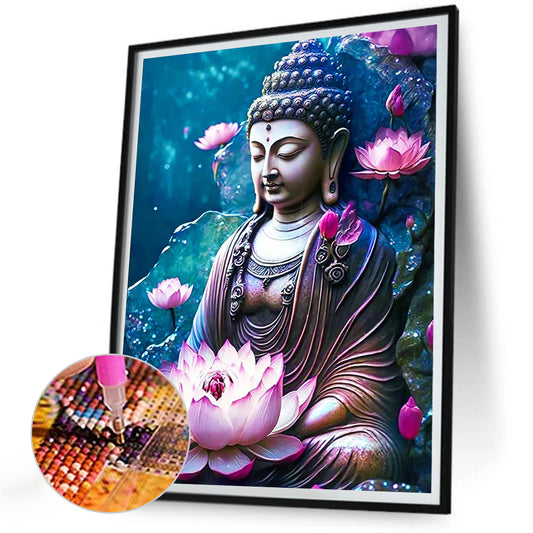 Lotus Buddha Statue - Full Round Drill Diamond Painting 30*40CM