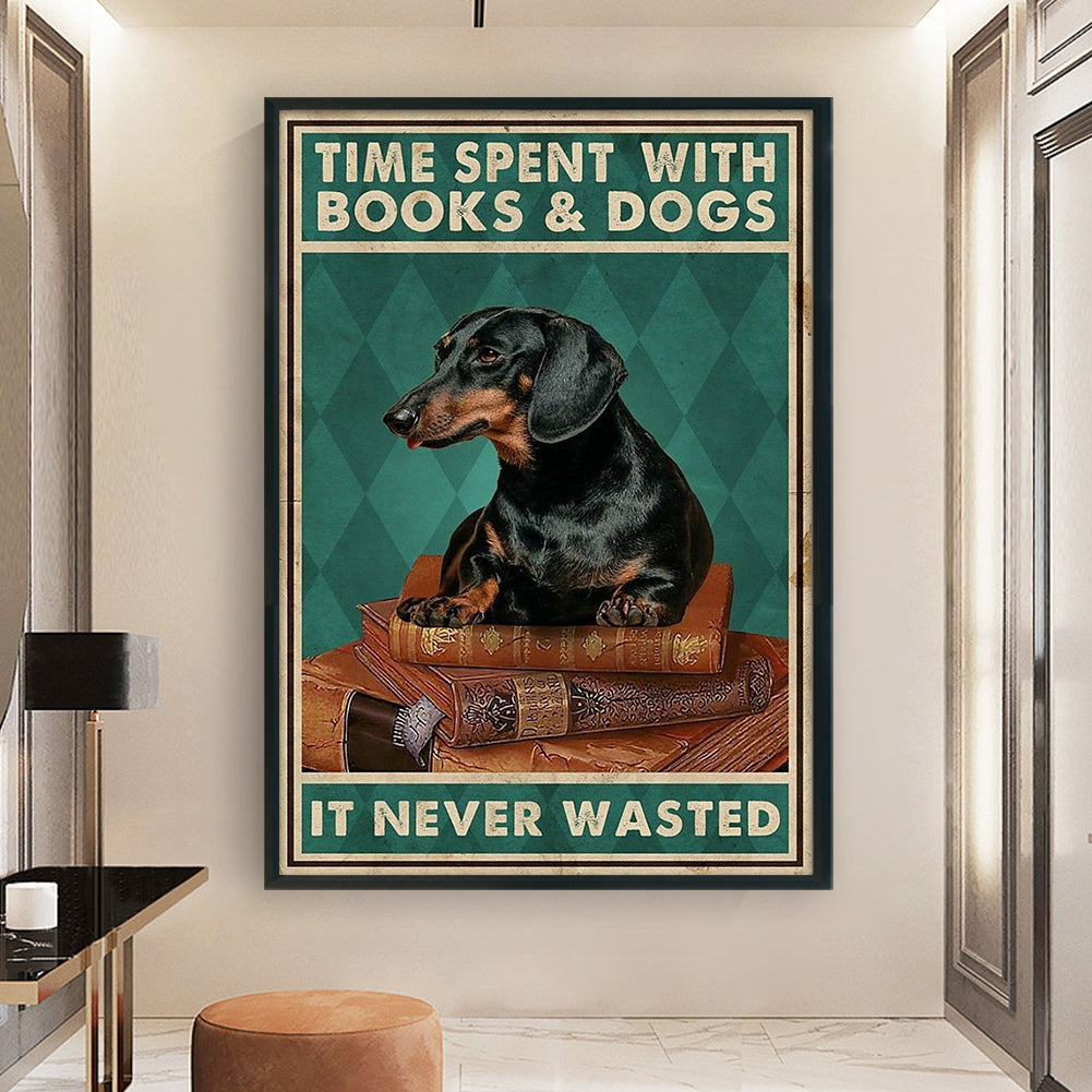 Vintage Poster-Dachshund - 11CT Stamped Cross Stitch 40*60CM
