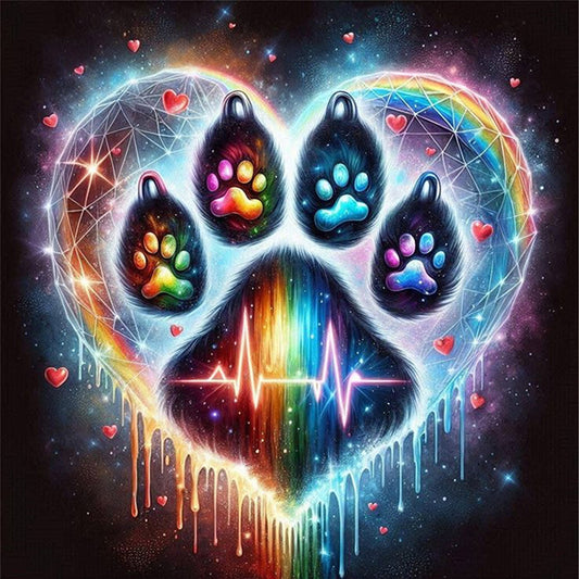 Cat Paw Silhouette - 11CT Stamped Cross Stitch 40*40CM