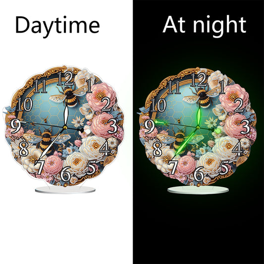 Acrylic Special Shape Flower Bird DIY Crystal Diamond Clock for Adults Beginners