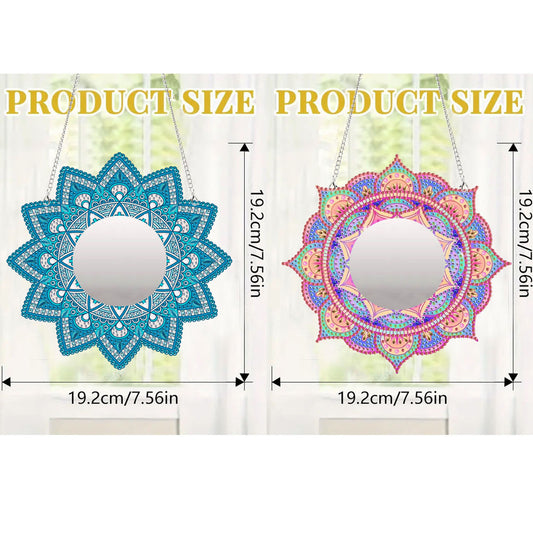 2D Flat DIY Diamond Art Mirror Pendant Diamond Painting Set Wall Door Decoration
